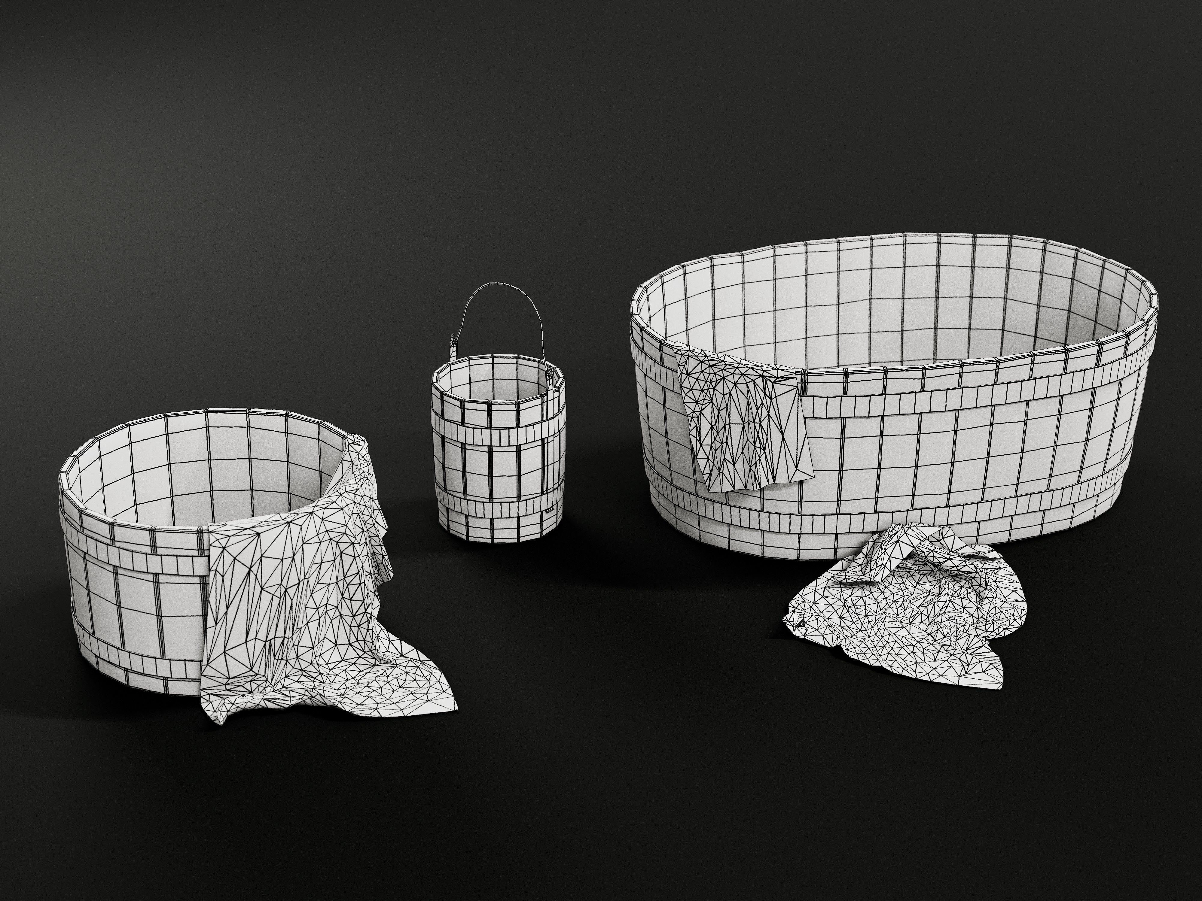 buckets and tubs 3D model_3