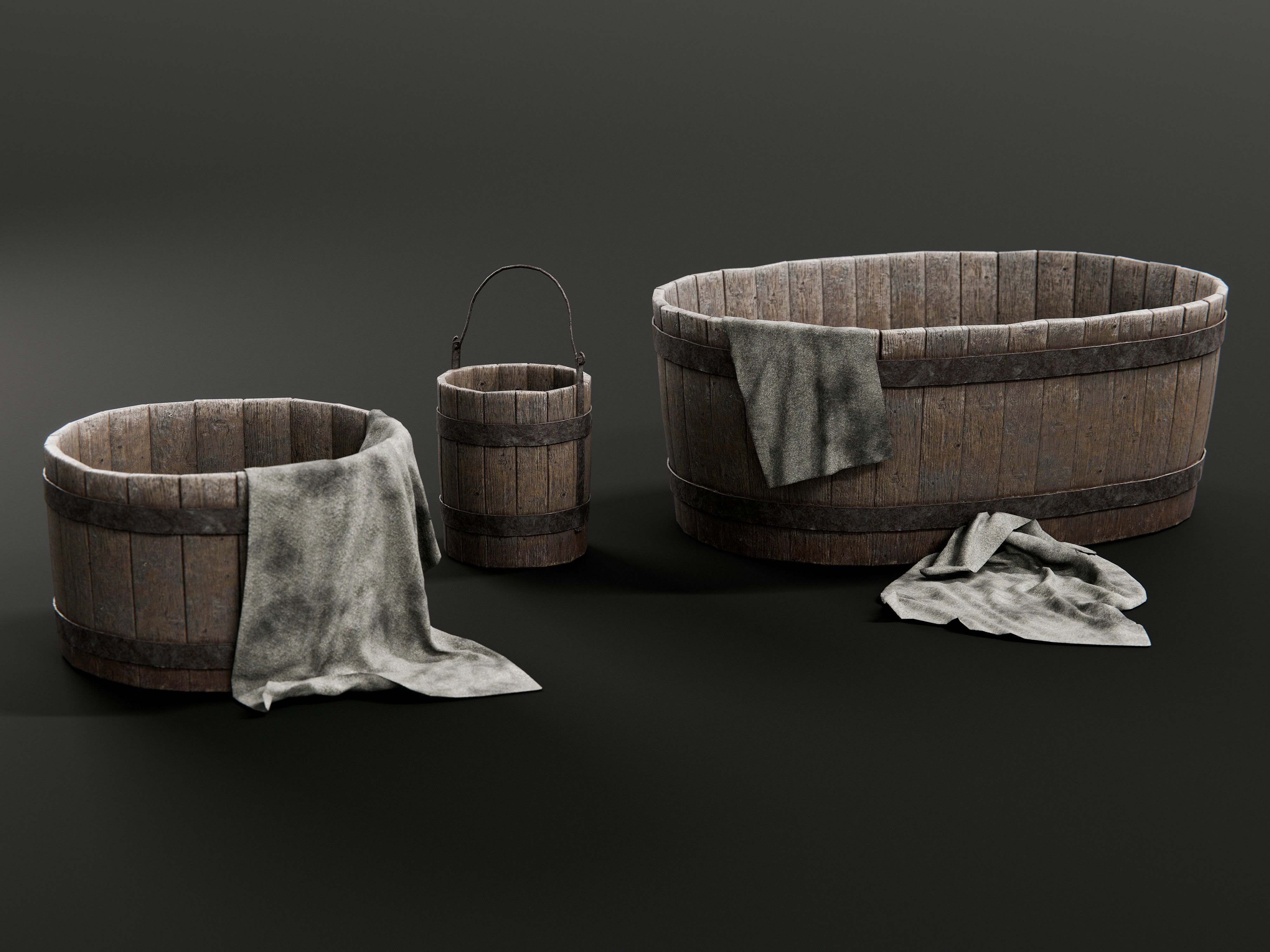 buckets and tubs 3D model_7