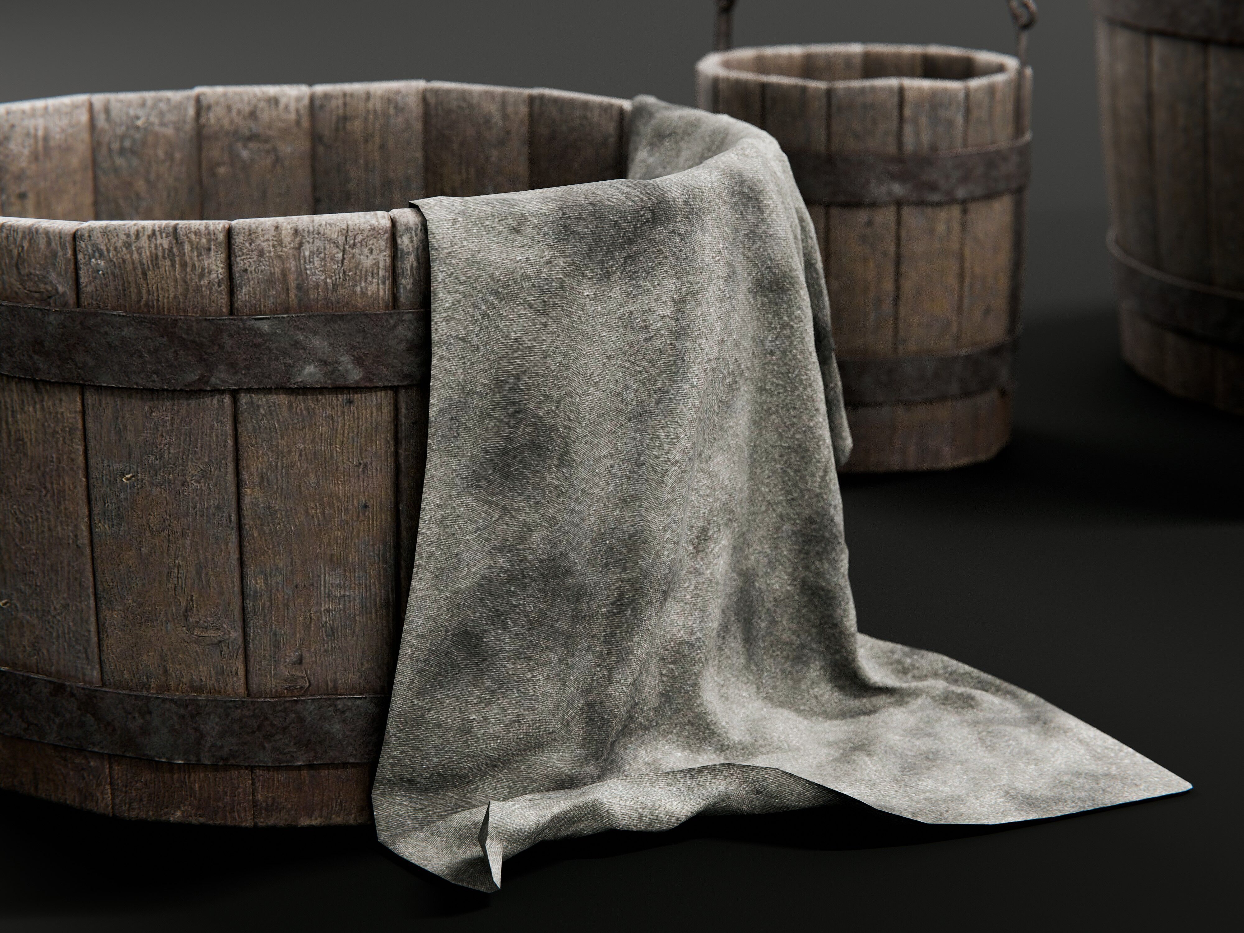buckets and tubs 3D model_1