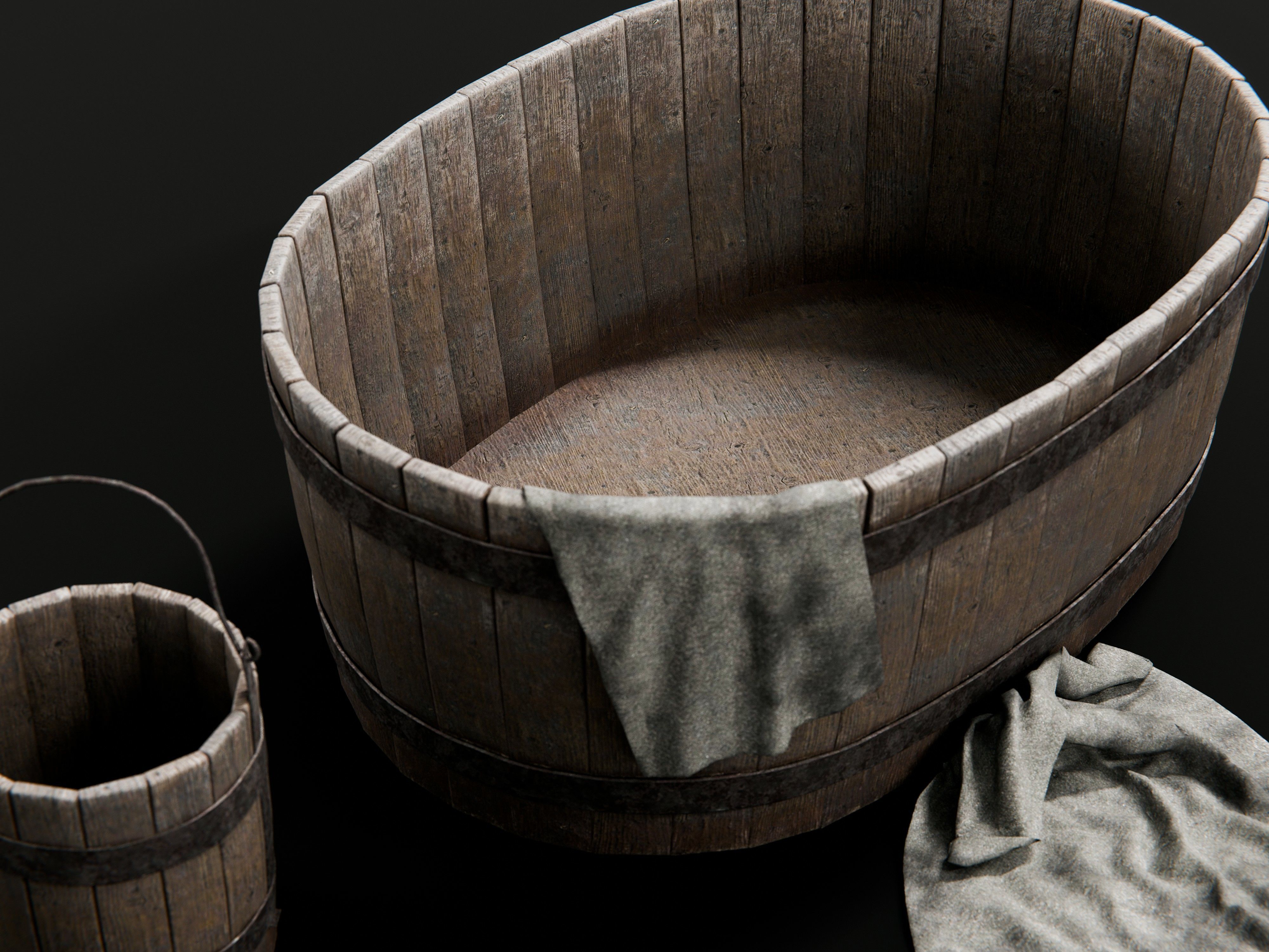 buckets and tubs 3D model_5