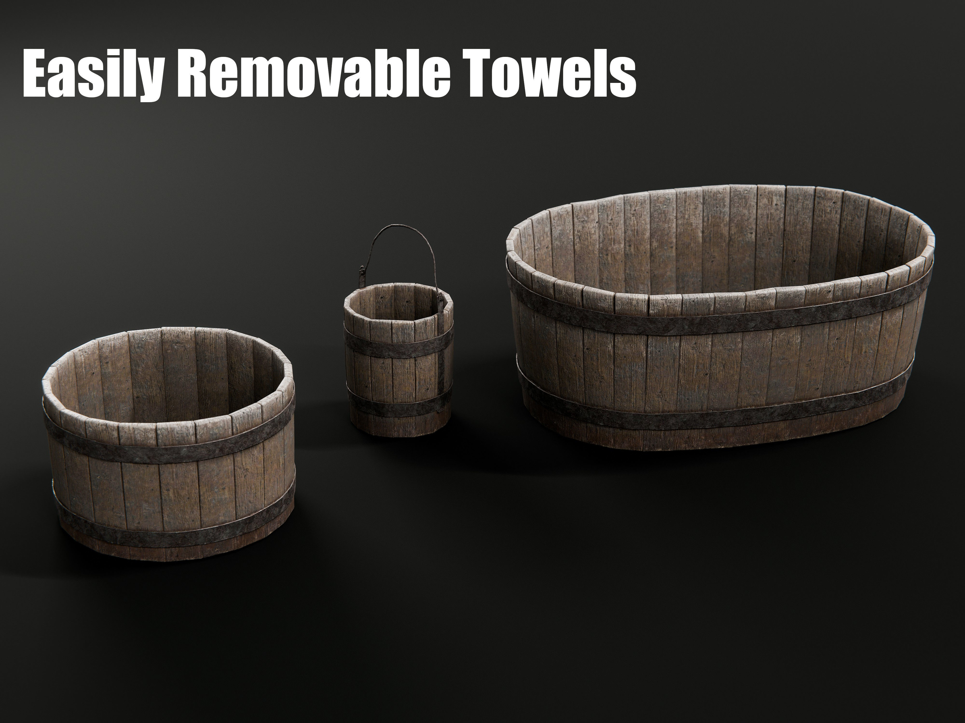 buckets and tubs 3D model_4