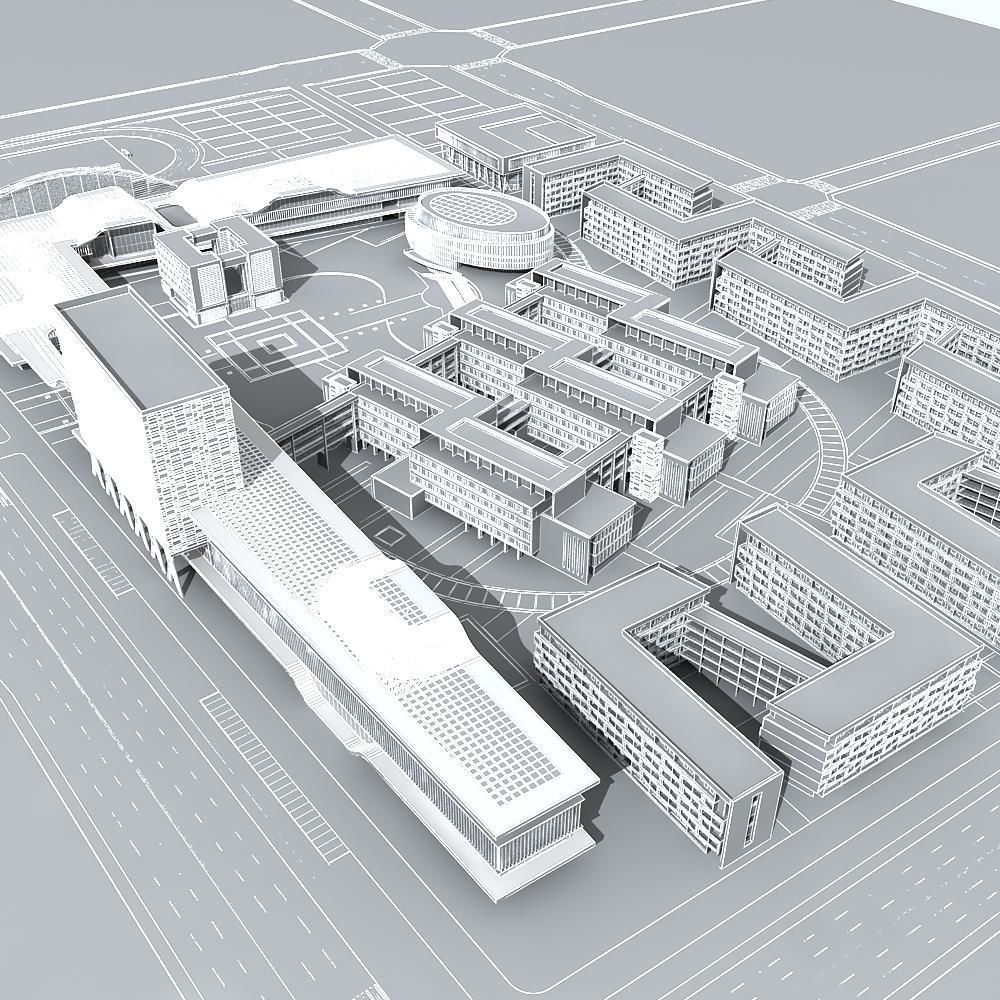 School Scene 3D model_10