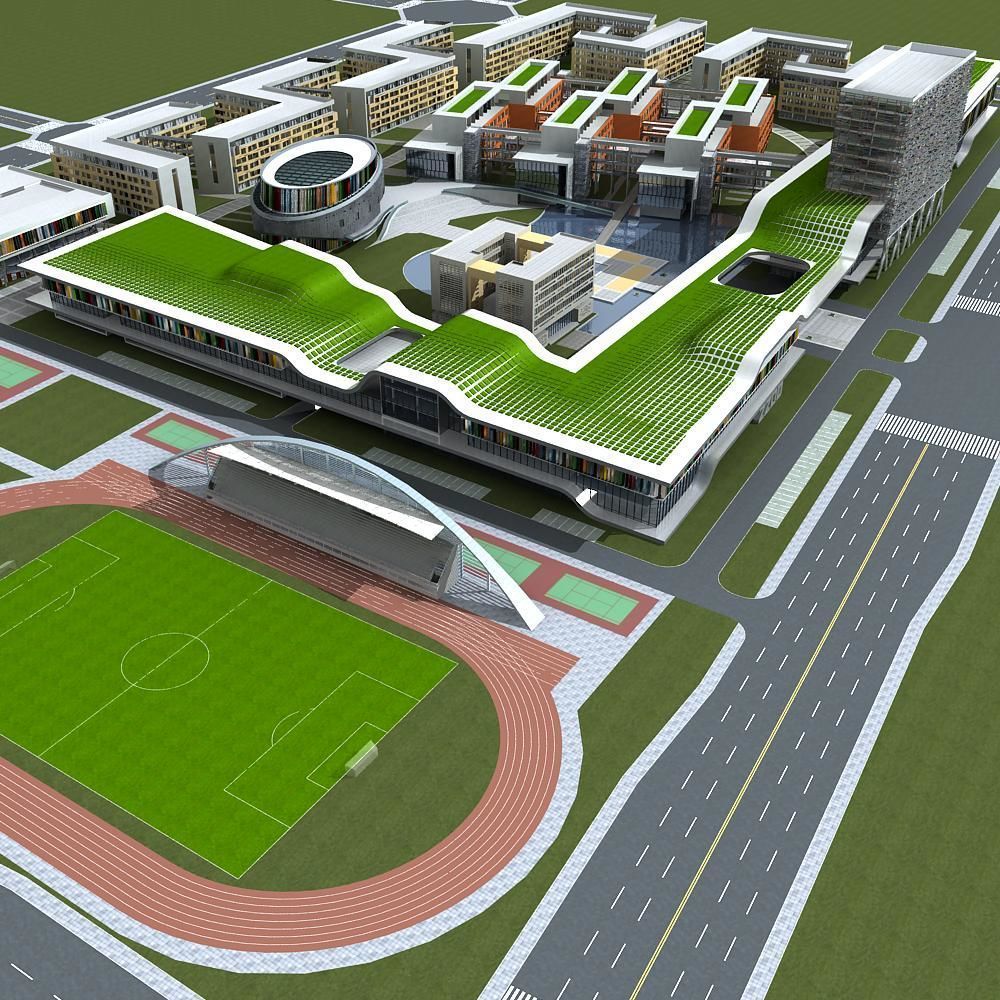 School Scene 3D model_1