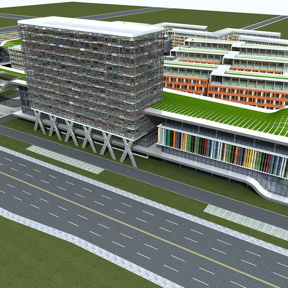 School Scene 3D model_2