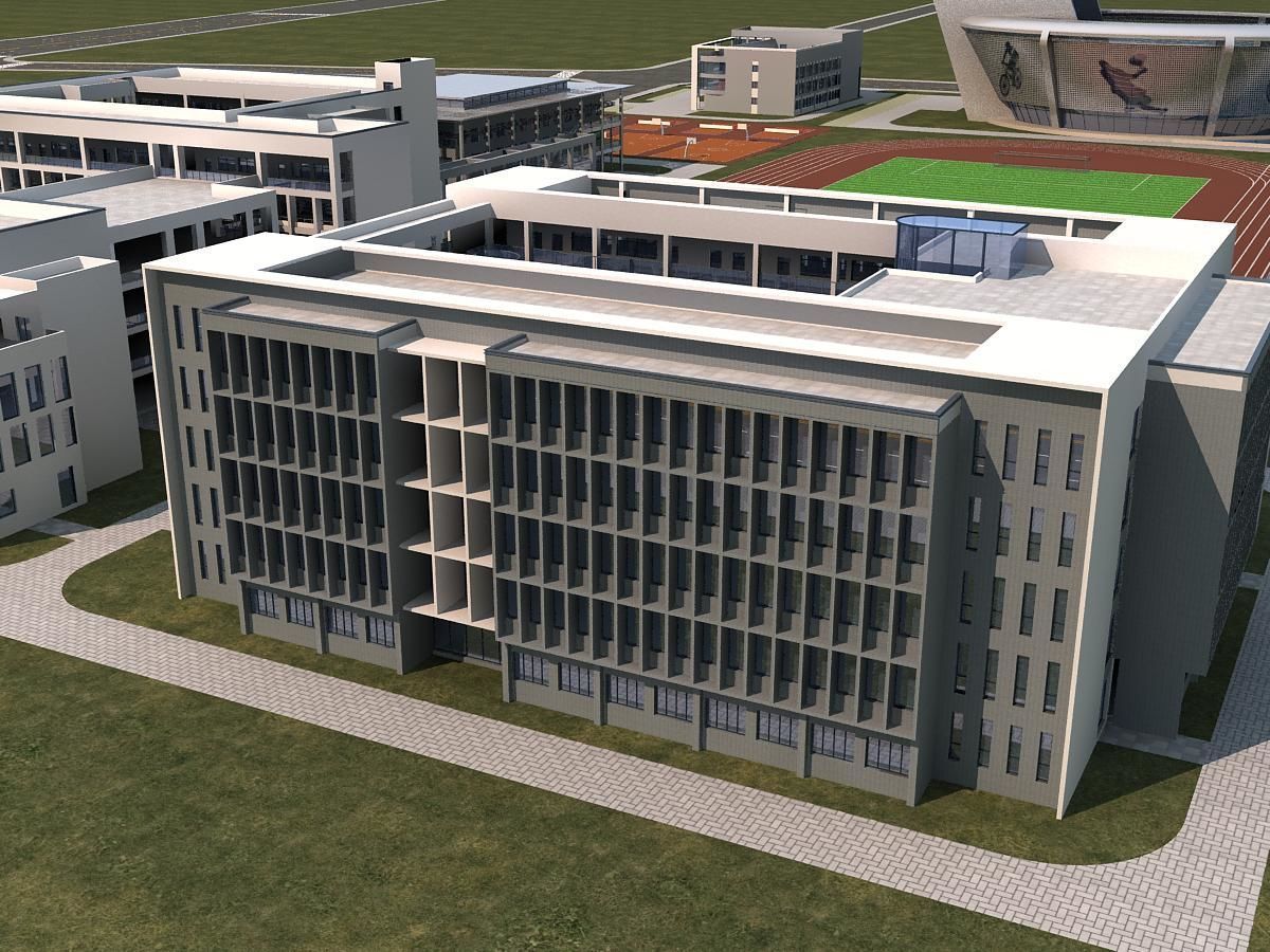 School Scene 3D model_4