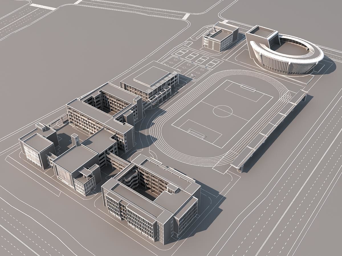 School Scene 3D model_7