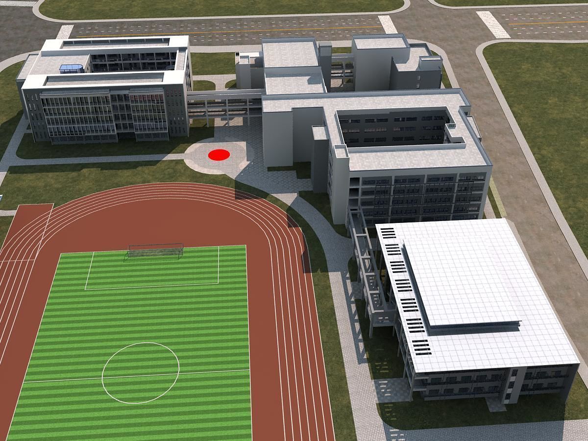 School Scene 3D model_5