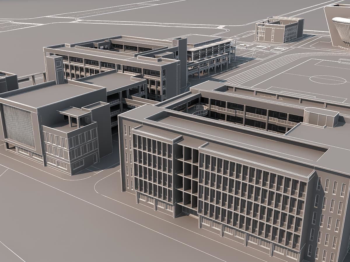 School Scene 3D model_8