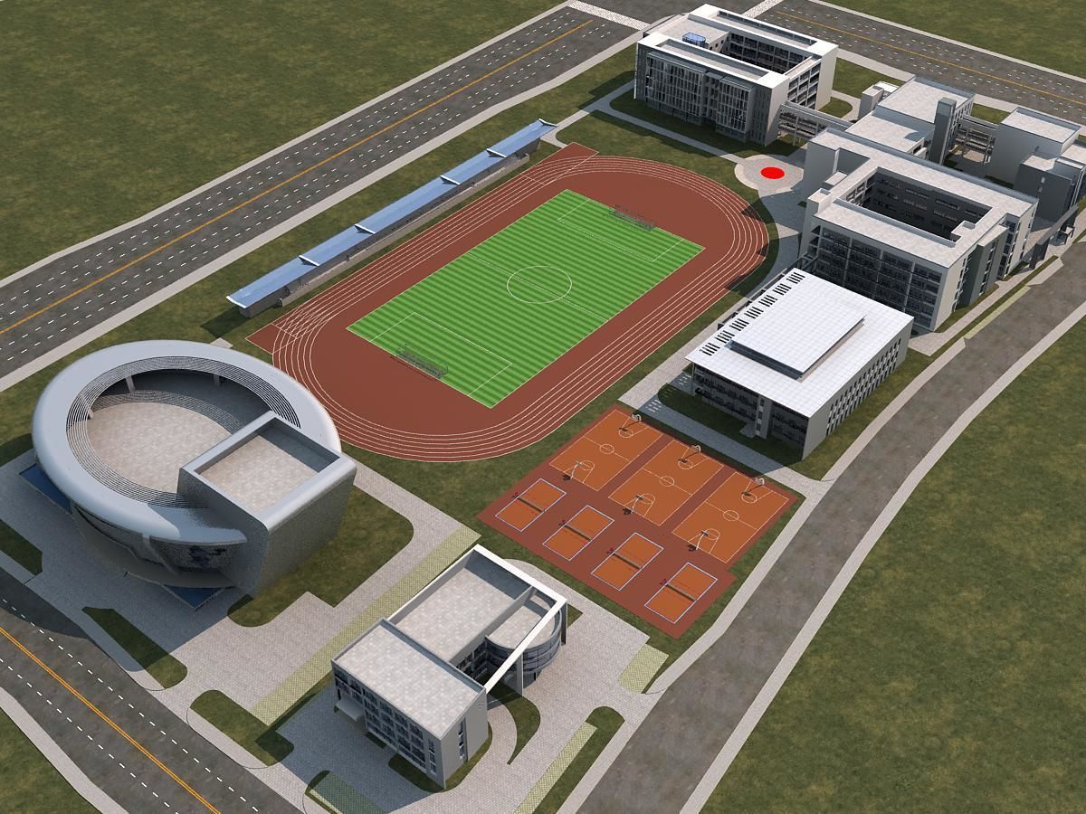 School Scene 3D model_1