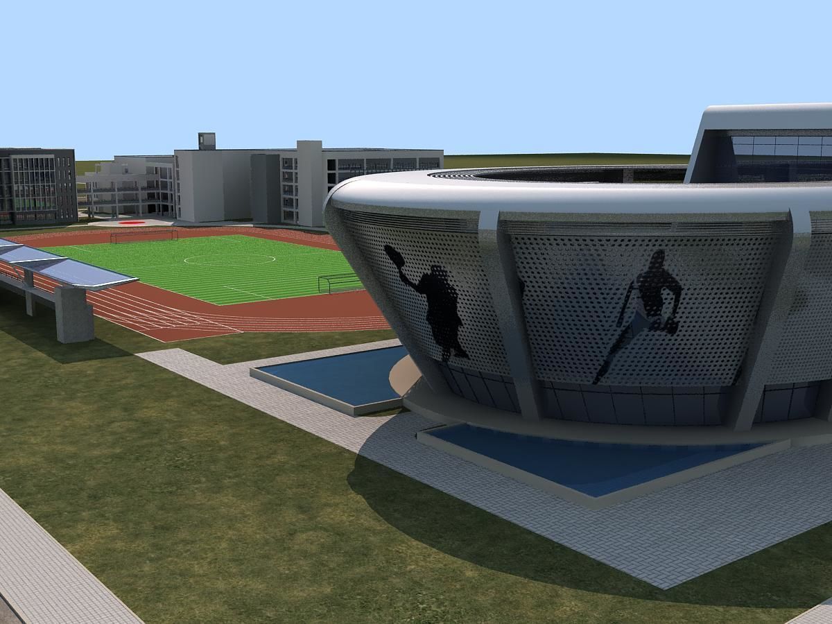 School Scene 3D model_3