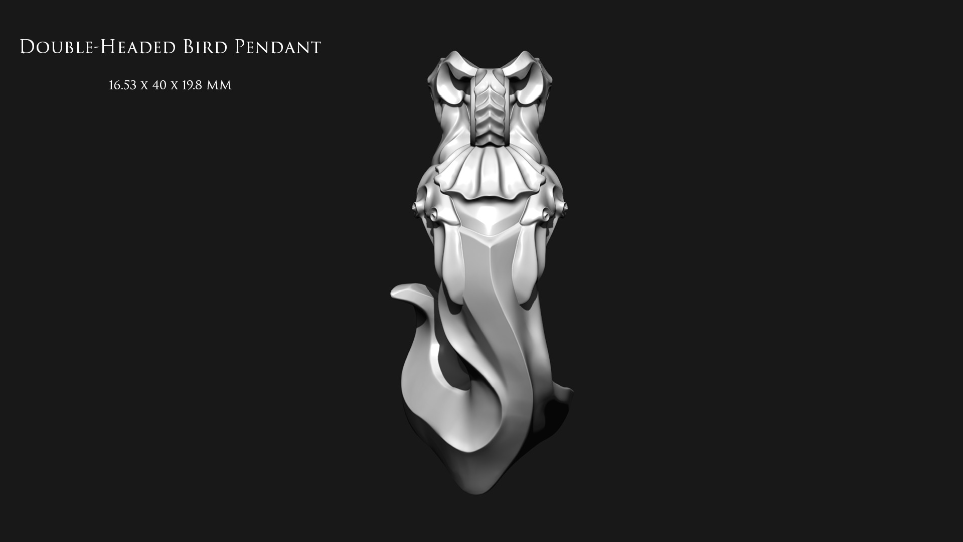 Double-Headed Bird Pendant 3D print model_6
