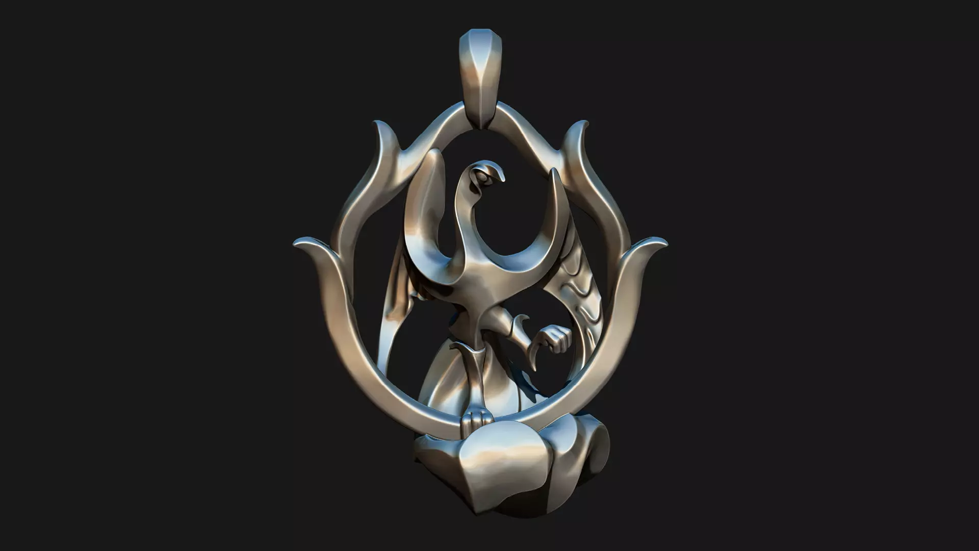 Dancing Bird Pendant 3D print model_0