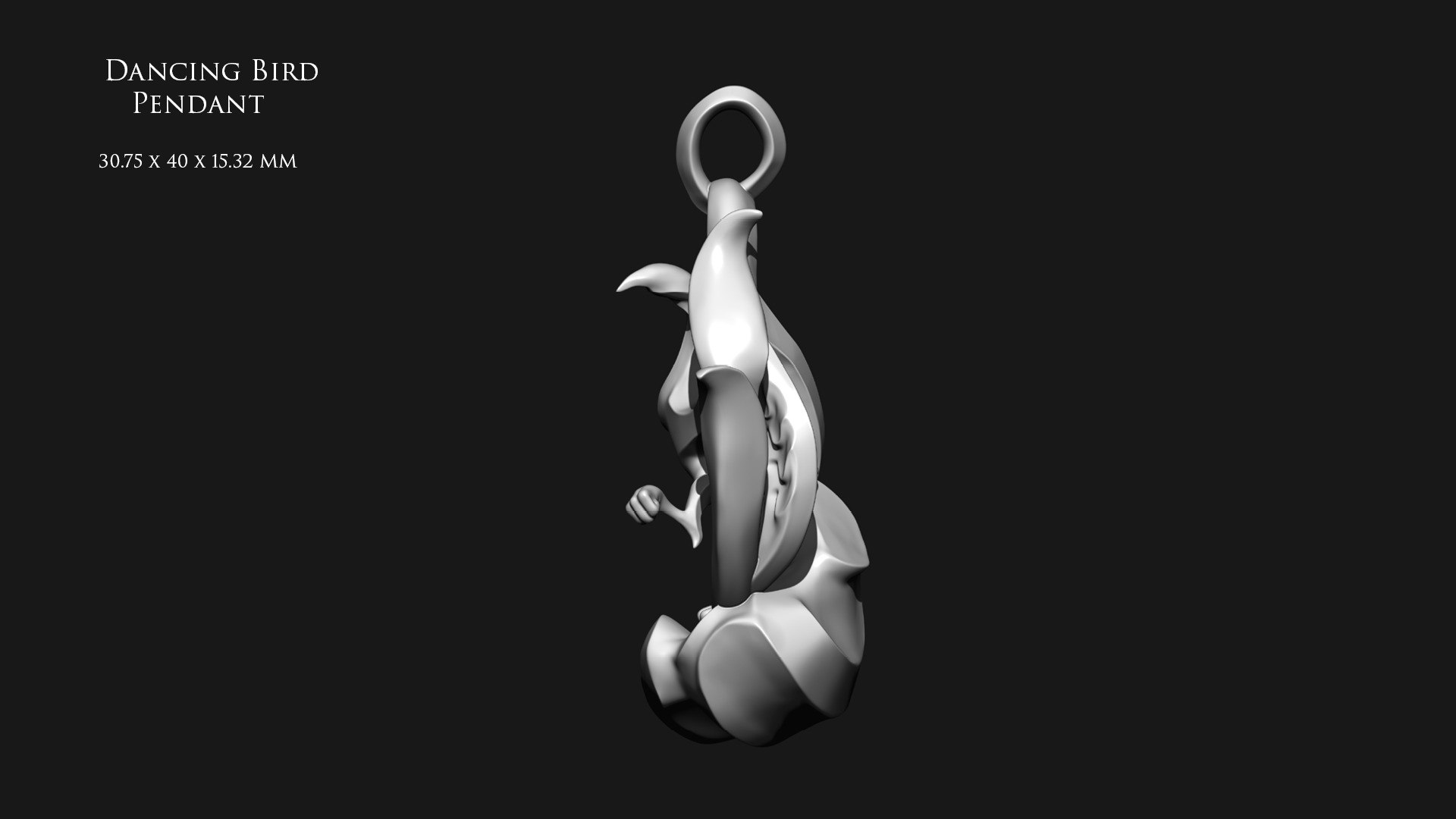 Dancing Bird Pendant 3D print model_7