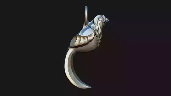 Long-Tailed Bird Pendant 3D print model
