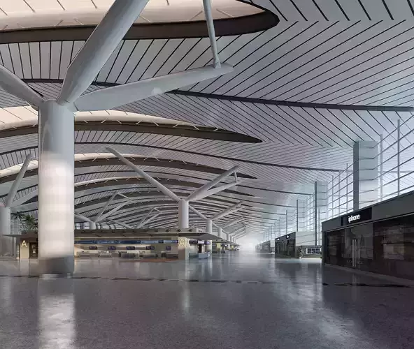 Airport Check In Interior 3D model