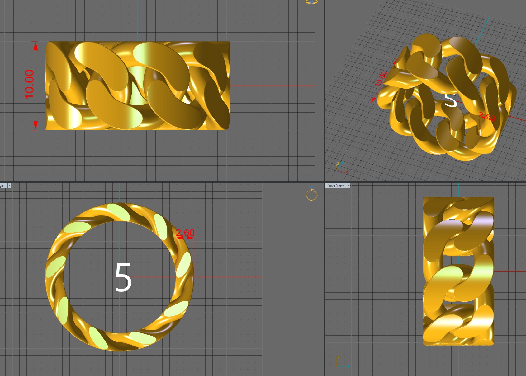 Cuban Chain Ring Collection FULL US FINGERS CHART _18