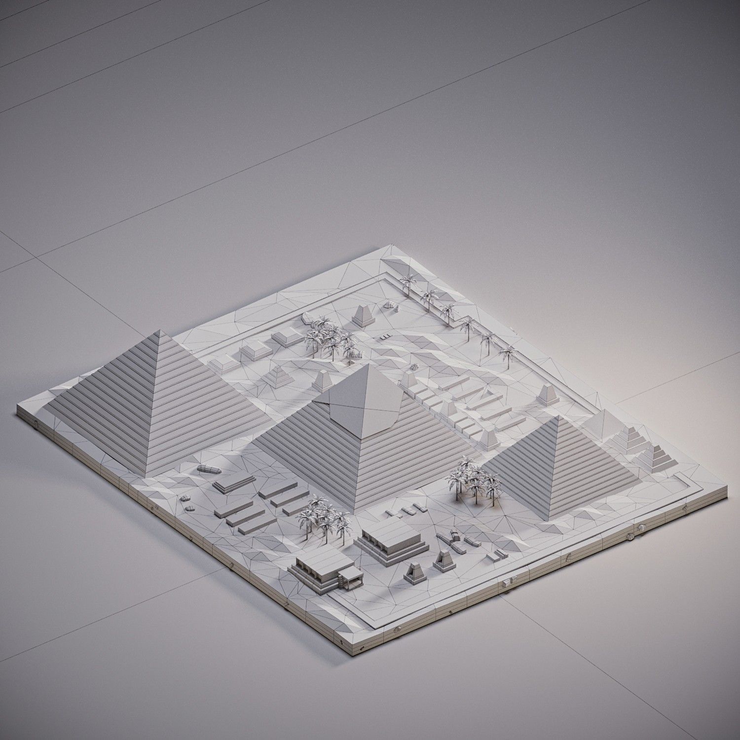 Great Pyramid of Giza Low-poly 3D model_1