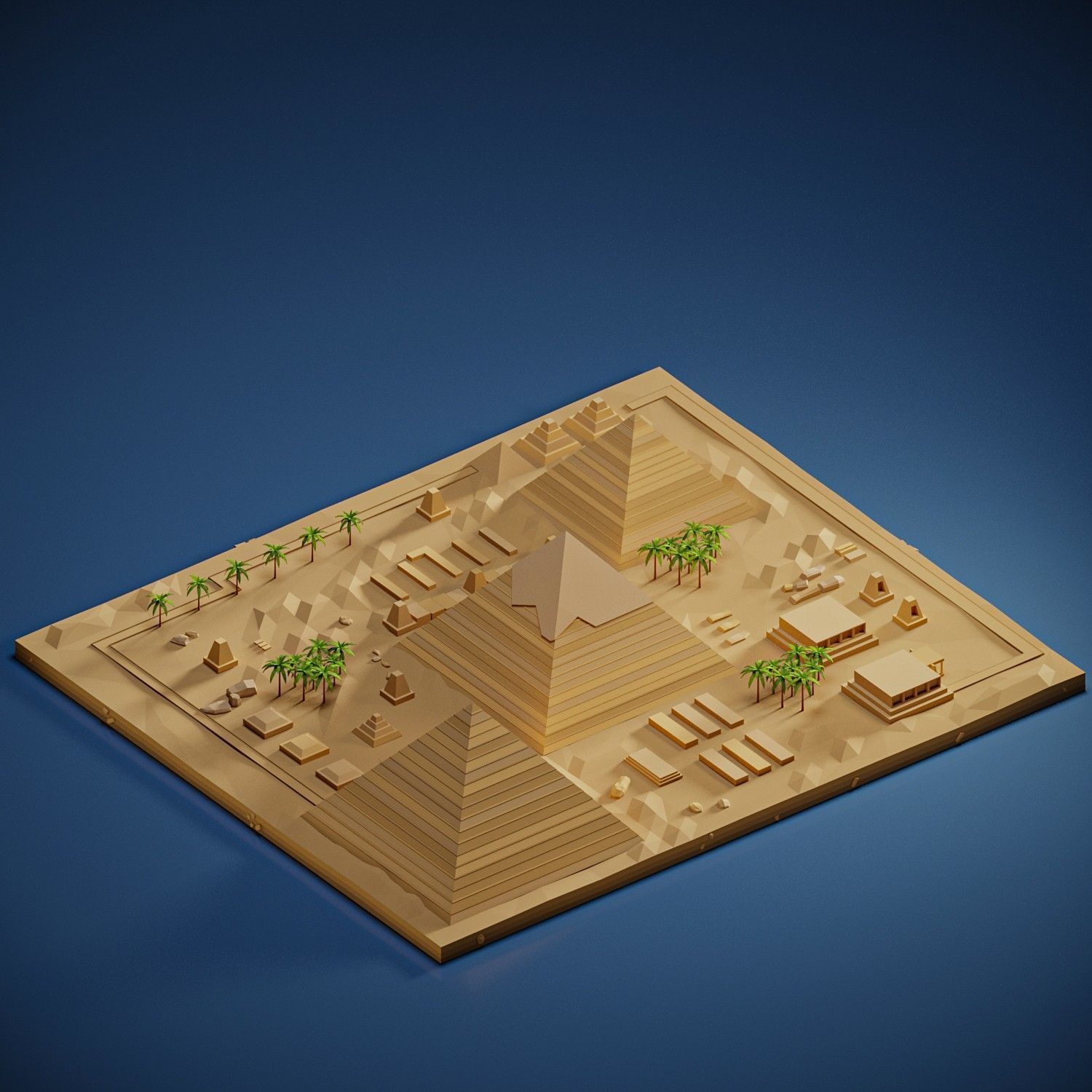 Great Pyramid of Giza Low-poly 3D model_2