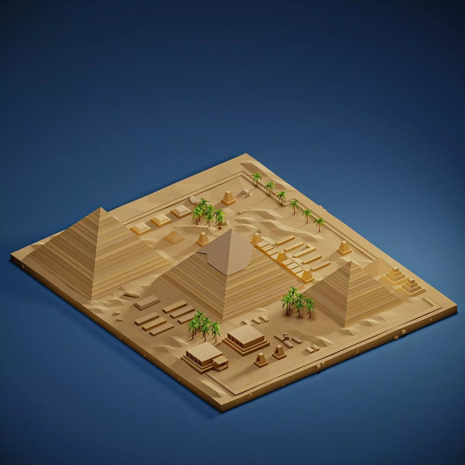 Great Pyramid of Giza Low-poly 3D model_0