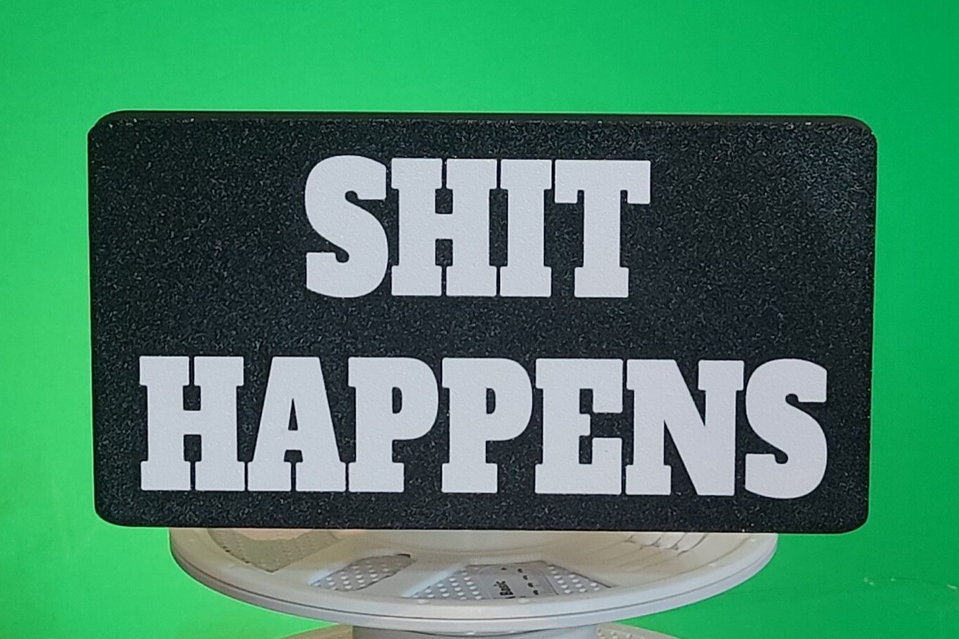SHIT HAPPENS Trailer Tow Hitch Cover 3D print model_4