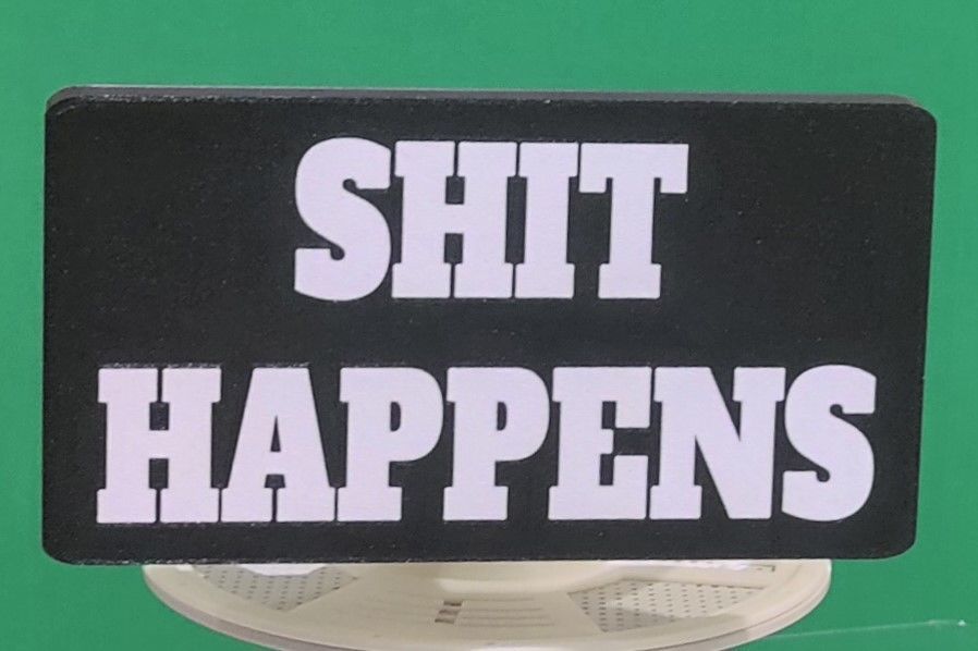 SHIT HAPPENS Trailer Tow Hitch Cover 3D print model_6