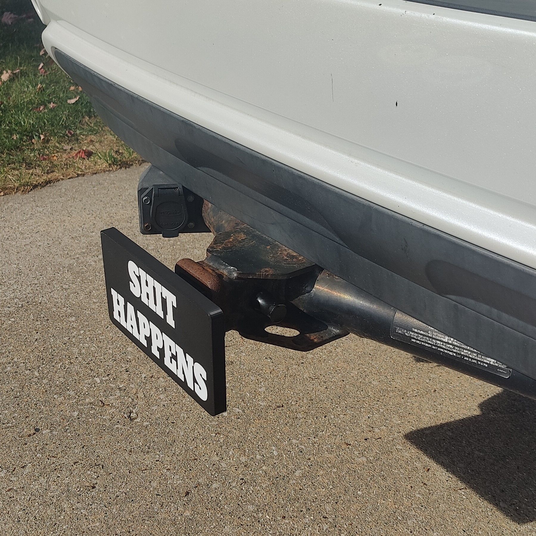 SHIT HAPPENS Trailer Tow Hitch Cover 3D print model_2