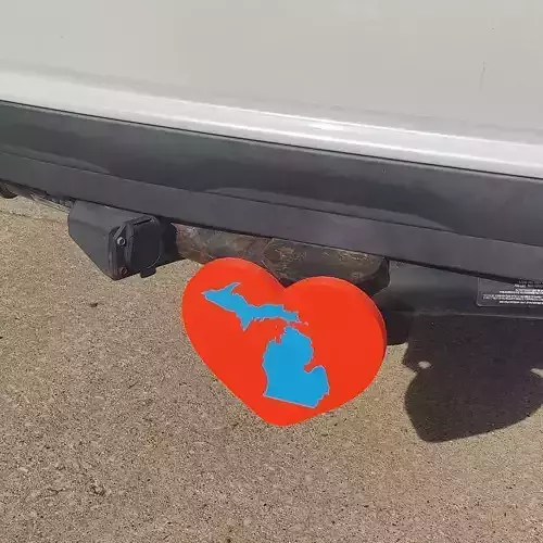 I LOVE MICHIGAN Trailer Hitch Cover