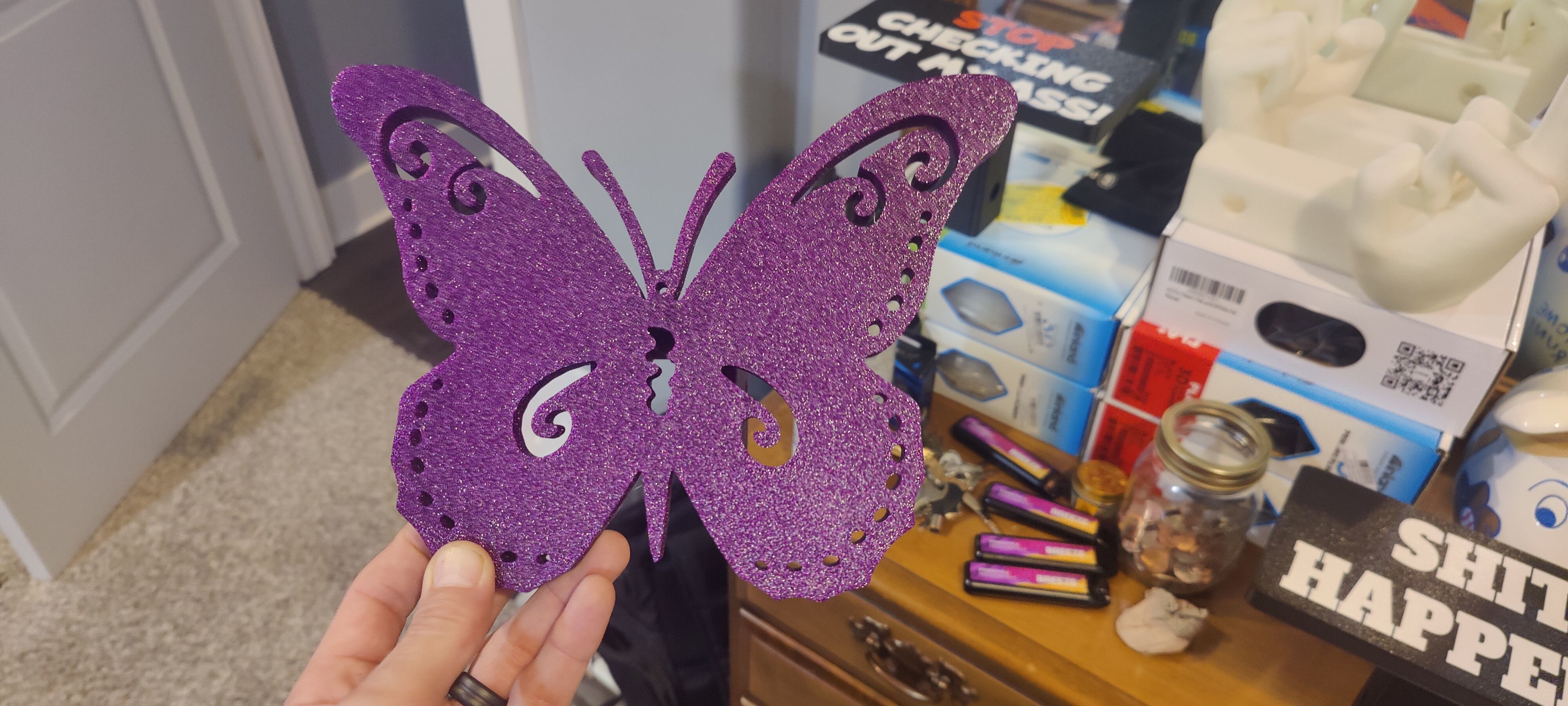 Butterfly Trailer Hitch Cover  3D print model_3