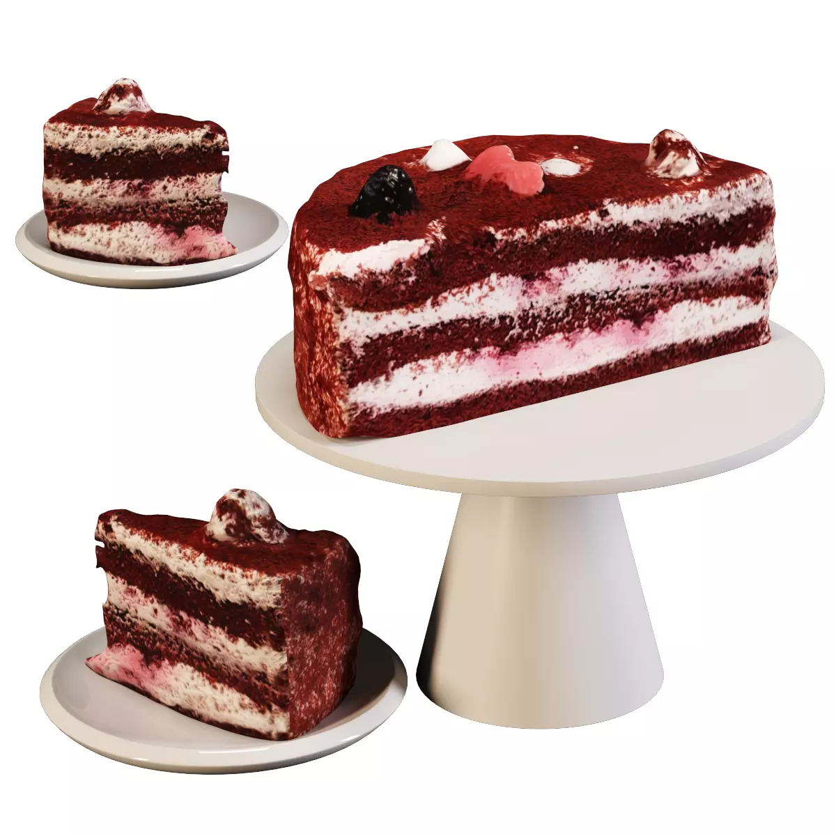 Red Velvet Cake 3D model_0