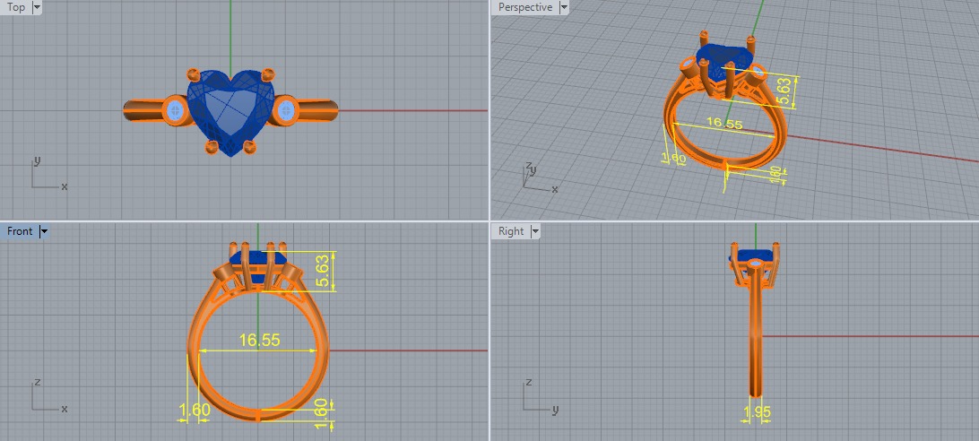 Heart ring Model 6544 3D print model_5