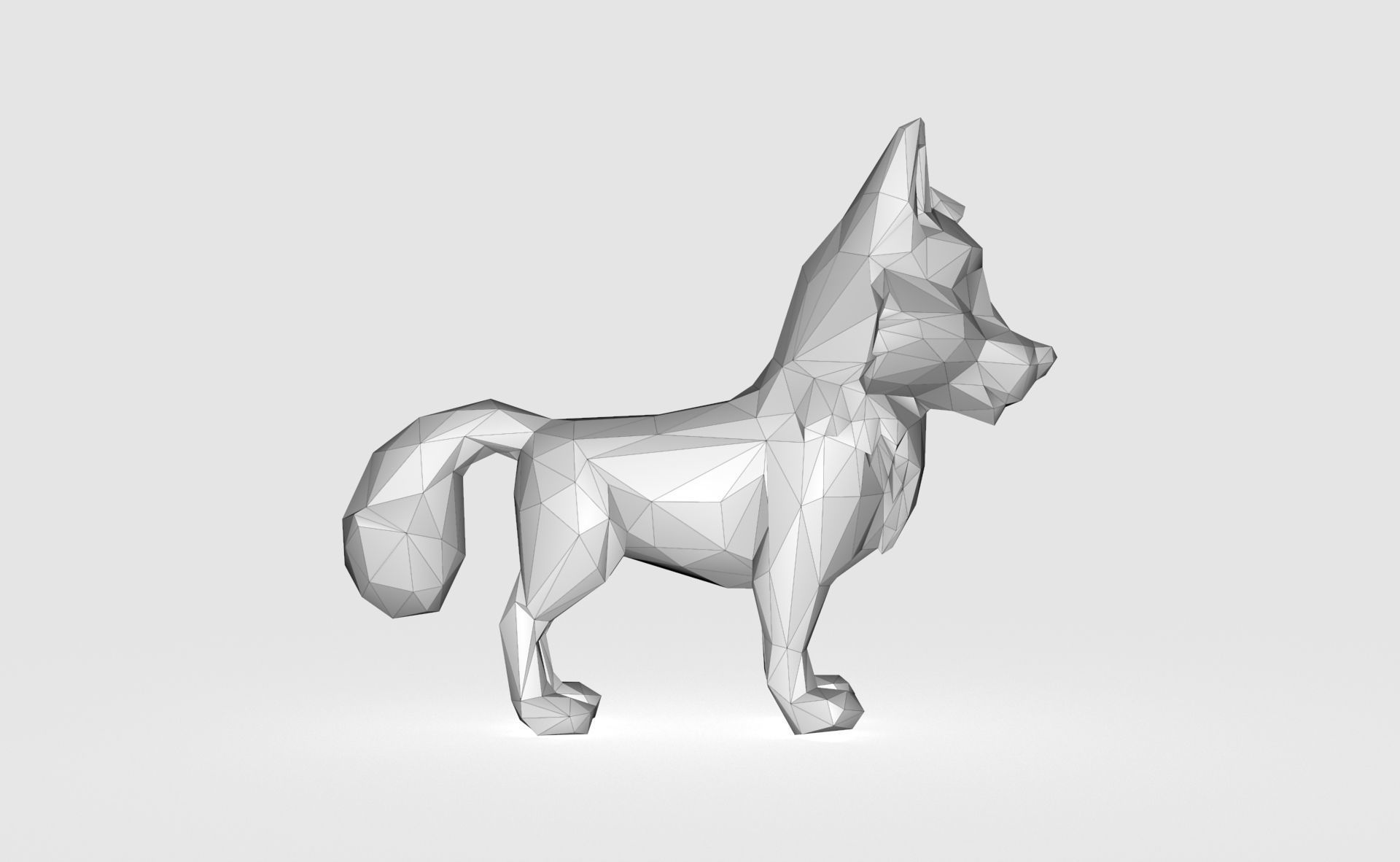 Wolf Low poly Low-poly 3D model_3