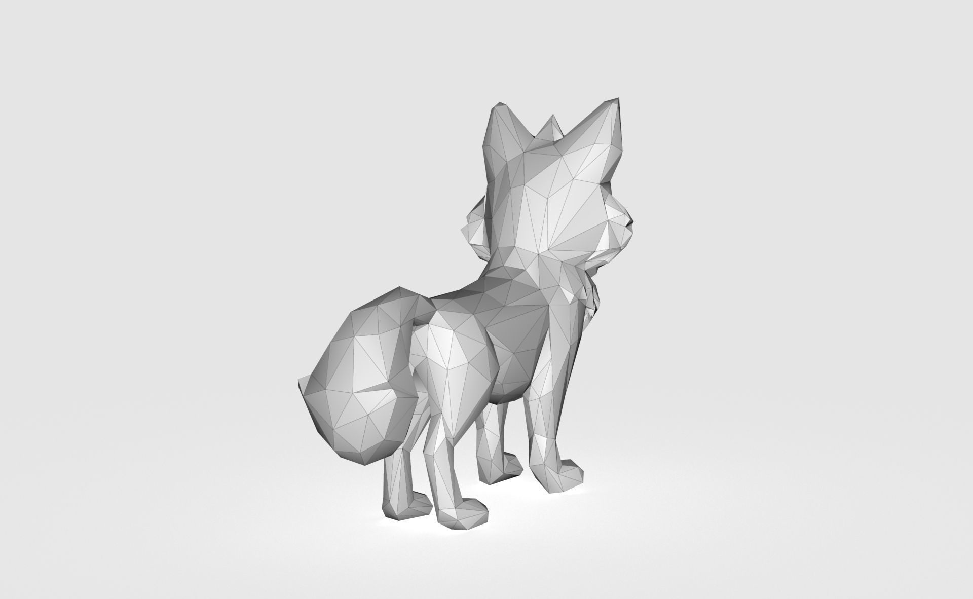 Wolf Low poly Low-poly 3D model_2
