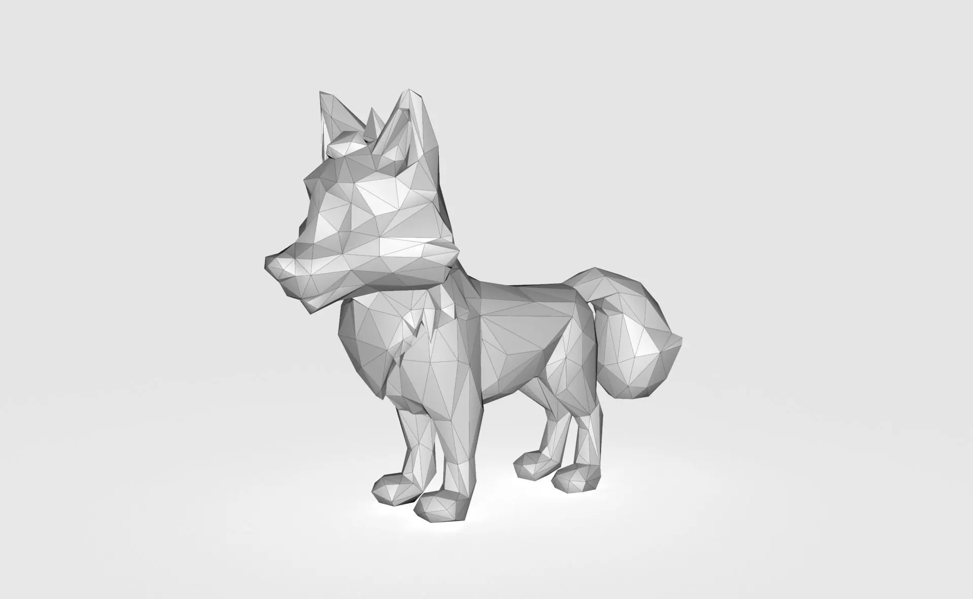 Wolf Low poly Low-poly 3D model_0