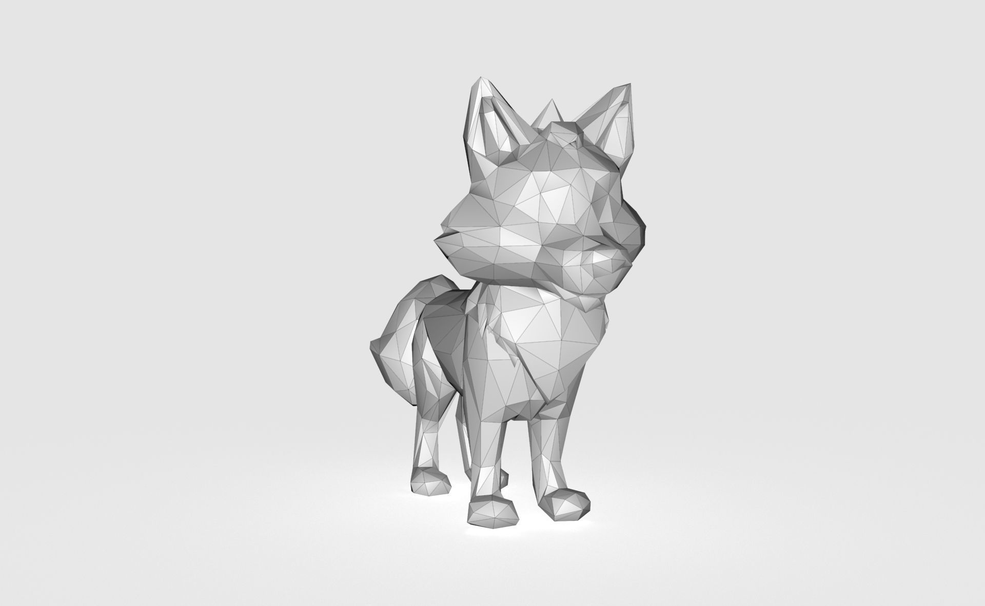 Wolf Low poly Low-poly 3D model_4
