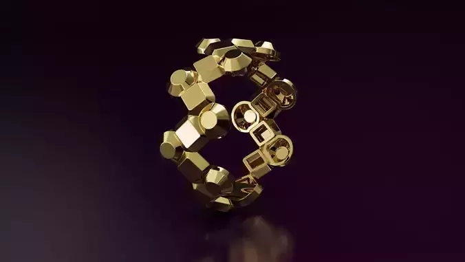 rhombus and half sphere Ring 