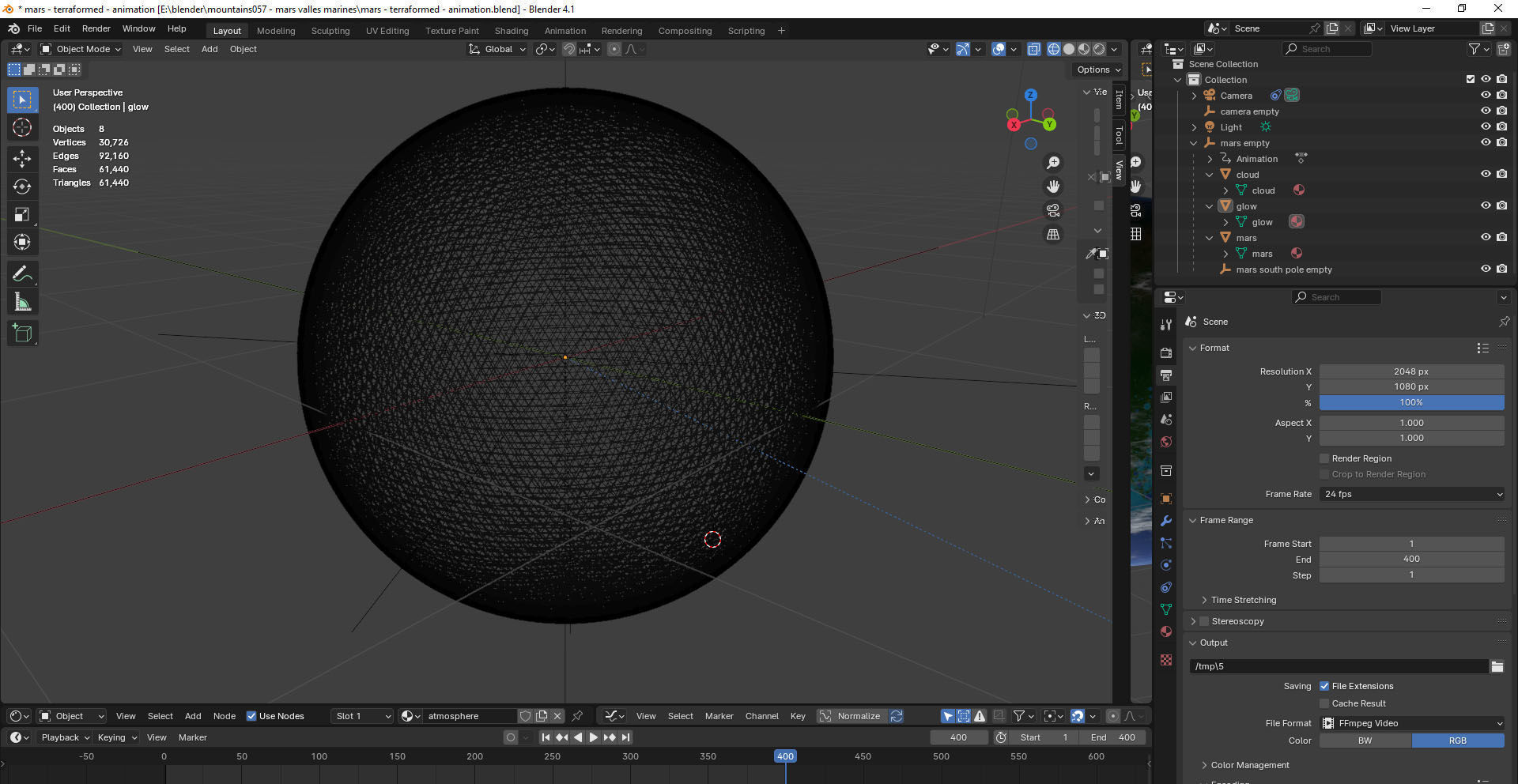Scifi Terraforming Mars - animated 3D model_5