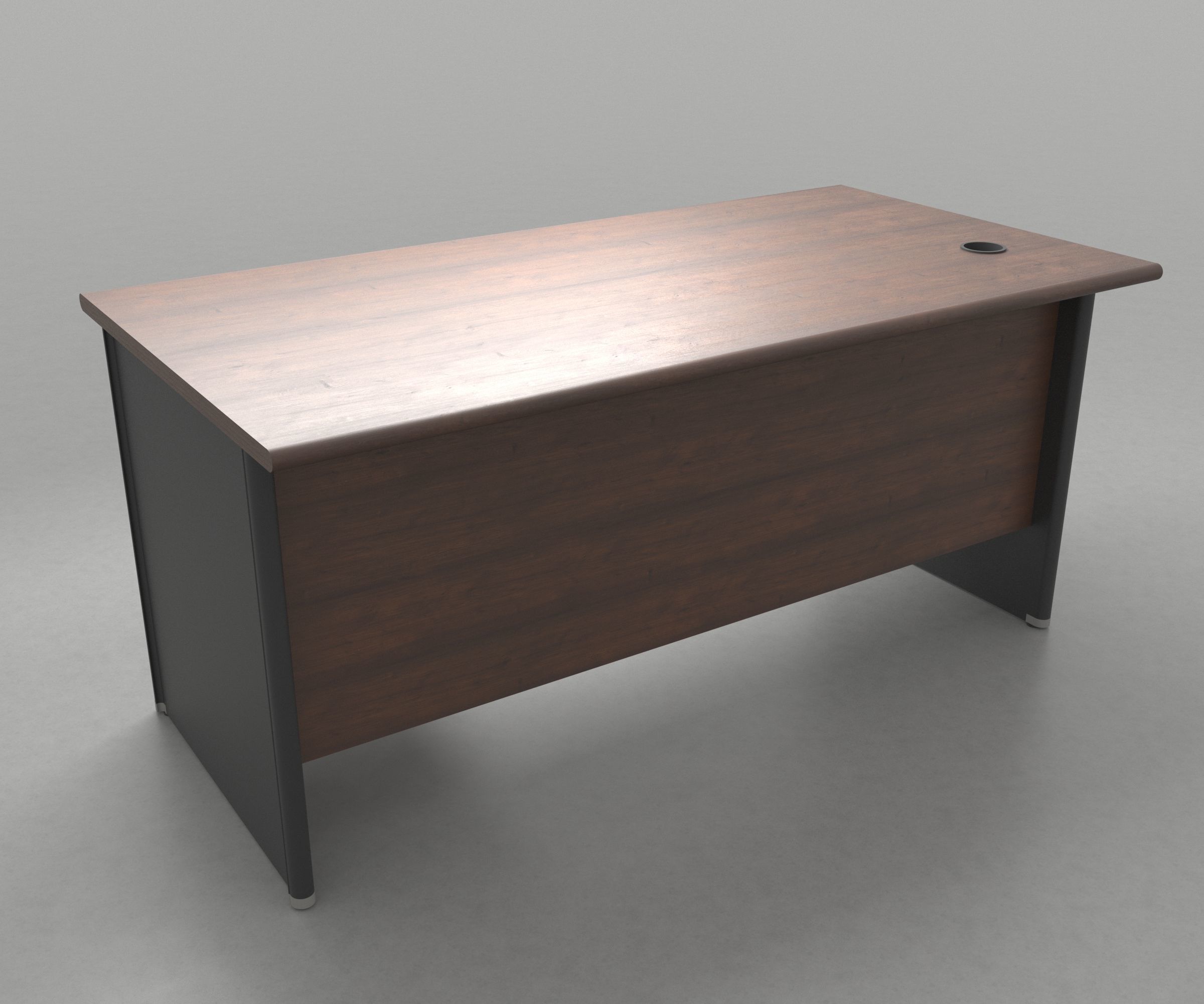 Office Table - Wooden Finish 3D model_1
