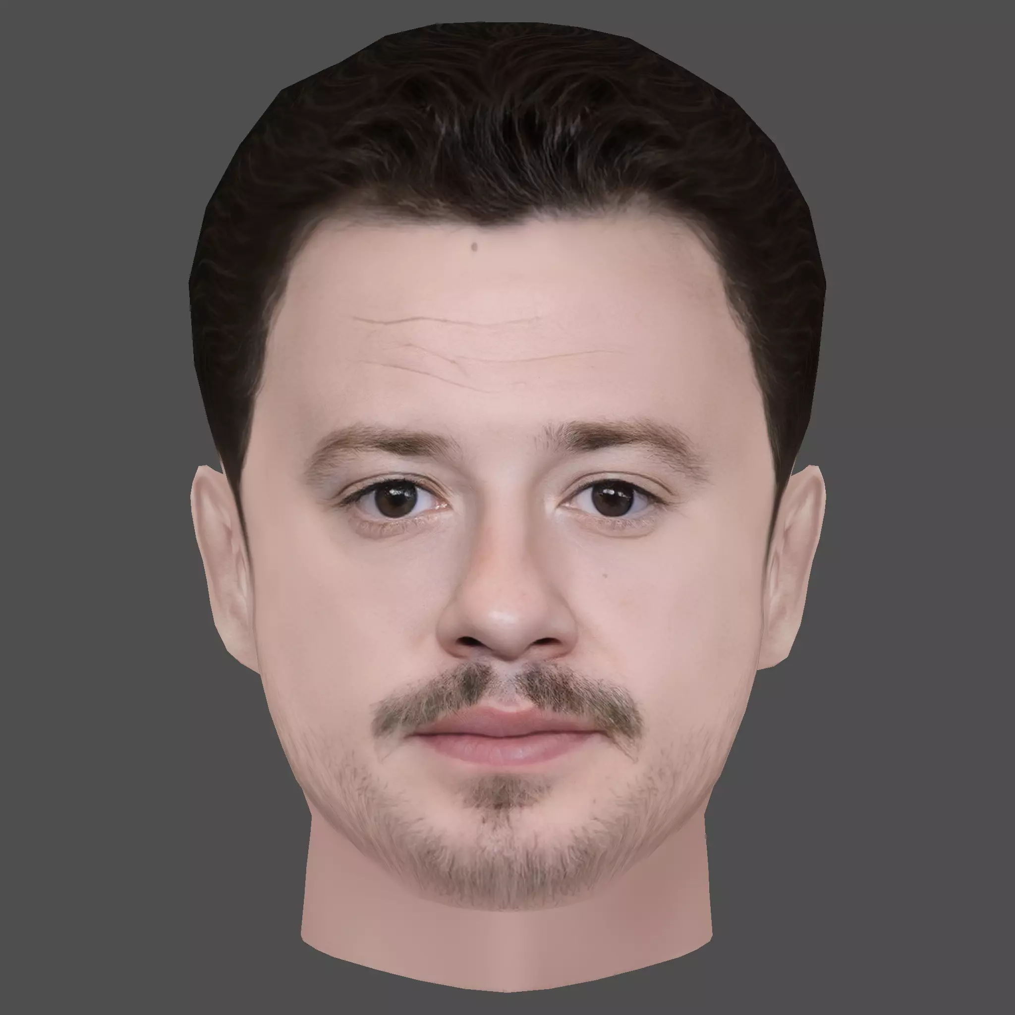 Joseph Quinn Head - Low poly head for game Low-poly 3D model_0