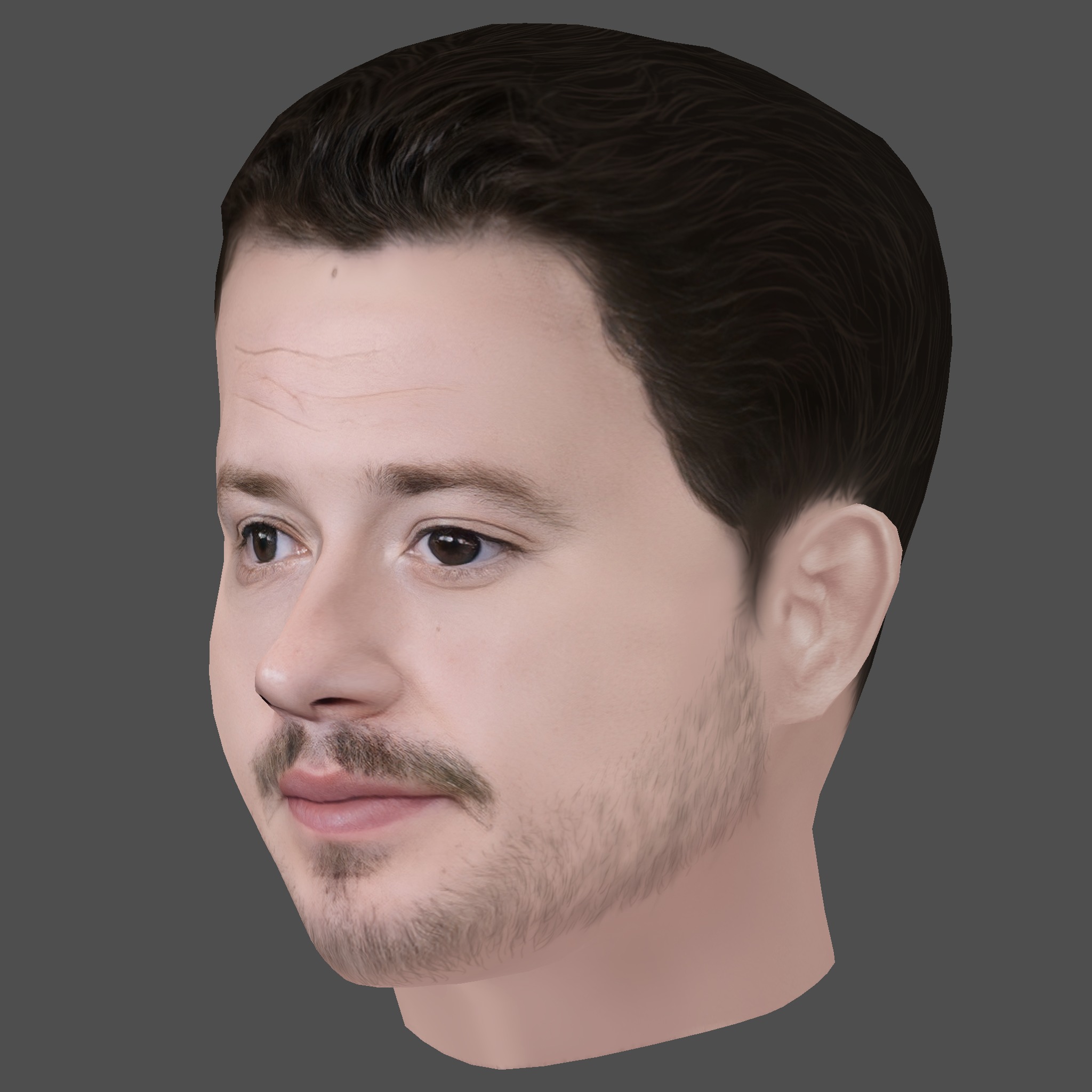 Joseph Quinn Head - Low poly head for game Low-poly 3D model_1