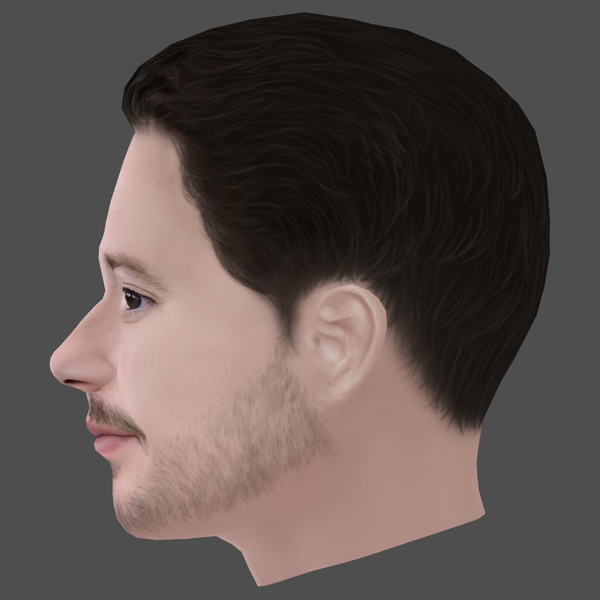 Joseph Quinn Head - Low poly head for game Low-poly 3D model_2