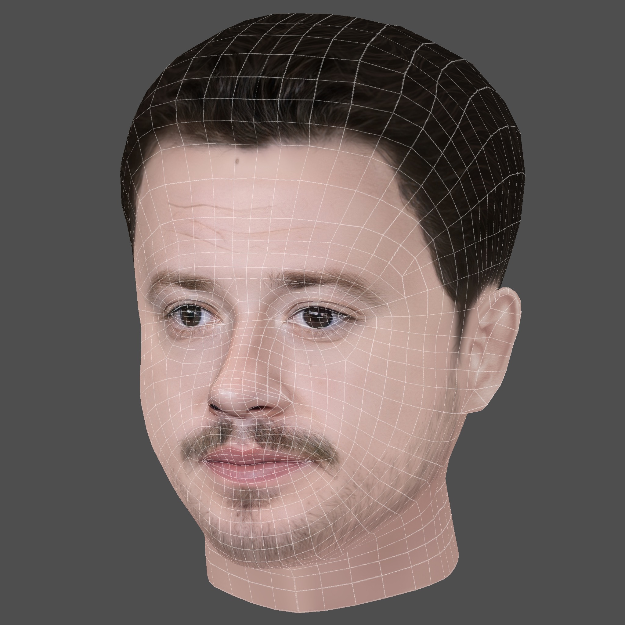 Joseph Quinn Head - Low poly head for game Low-poly 3D model_7