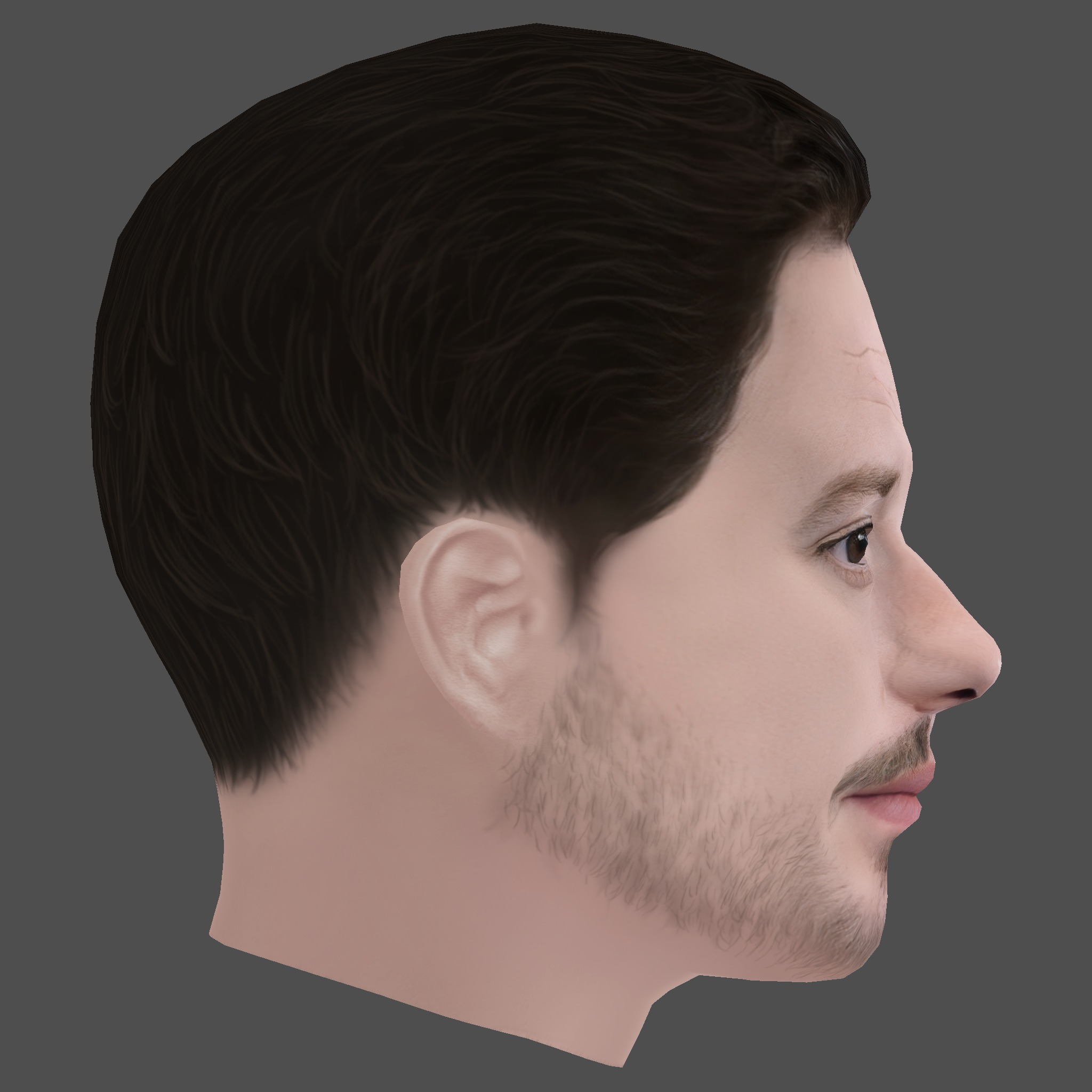 Joseph Quinn Head - Low poly head for game Low-poly 3D model_5