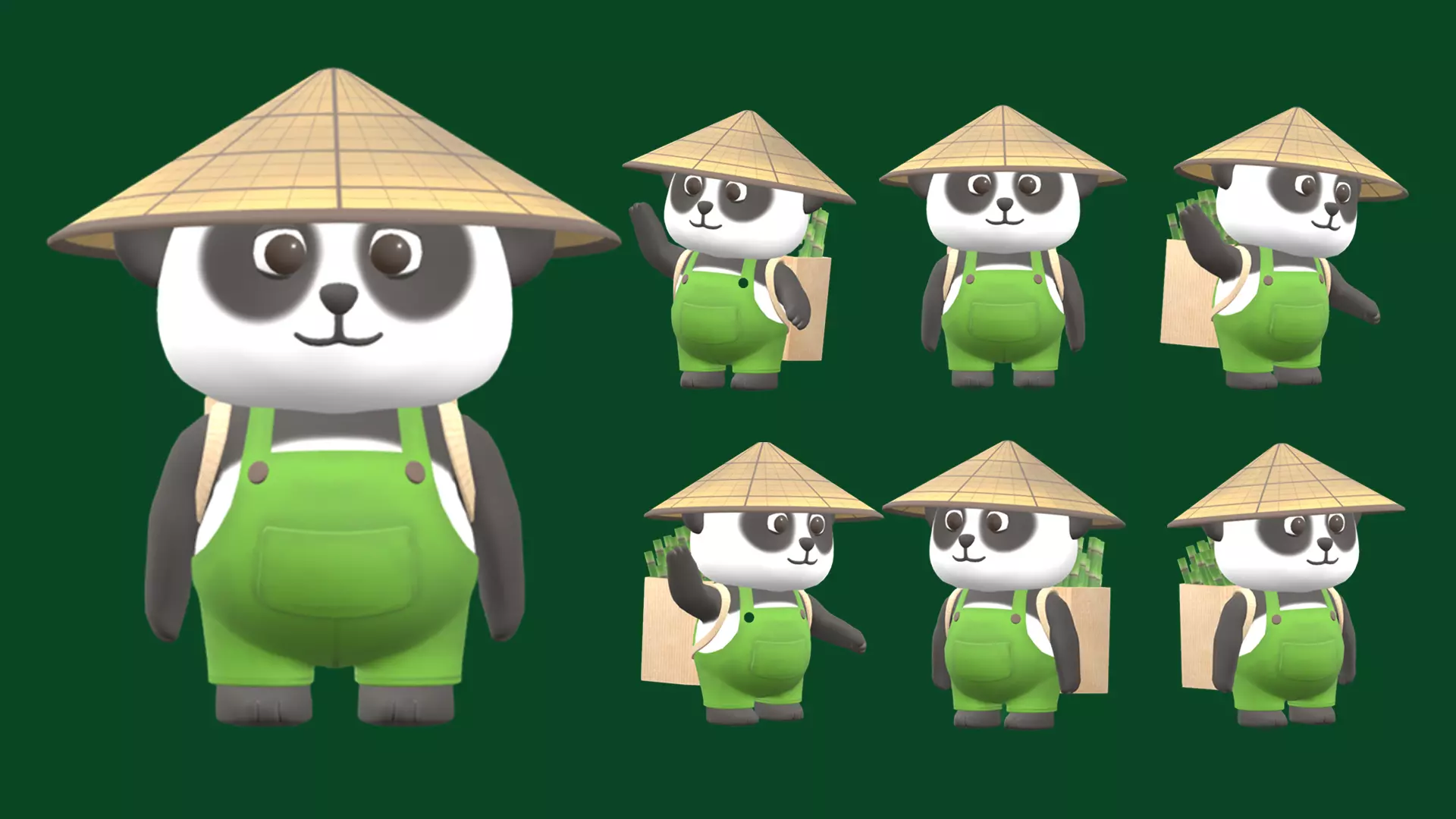 Panda Cartoon Low-poly Low-poly 3D model_0