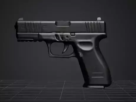 Glock gun Low-poly 3D model