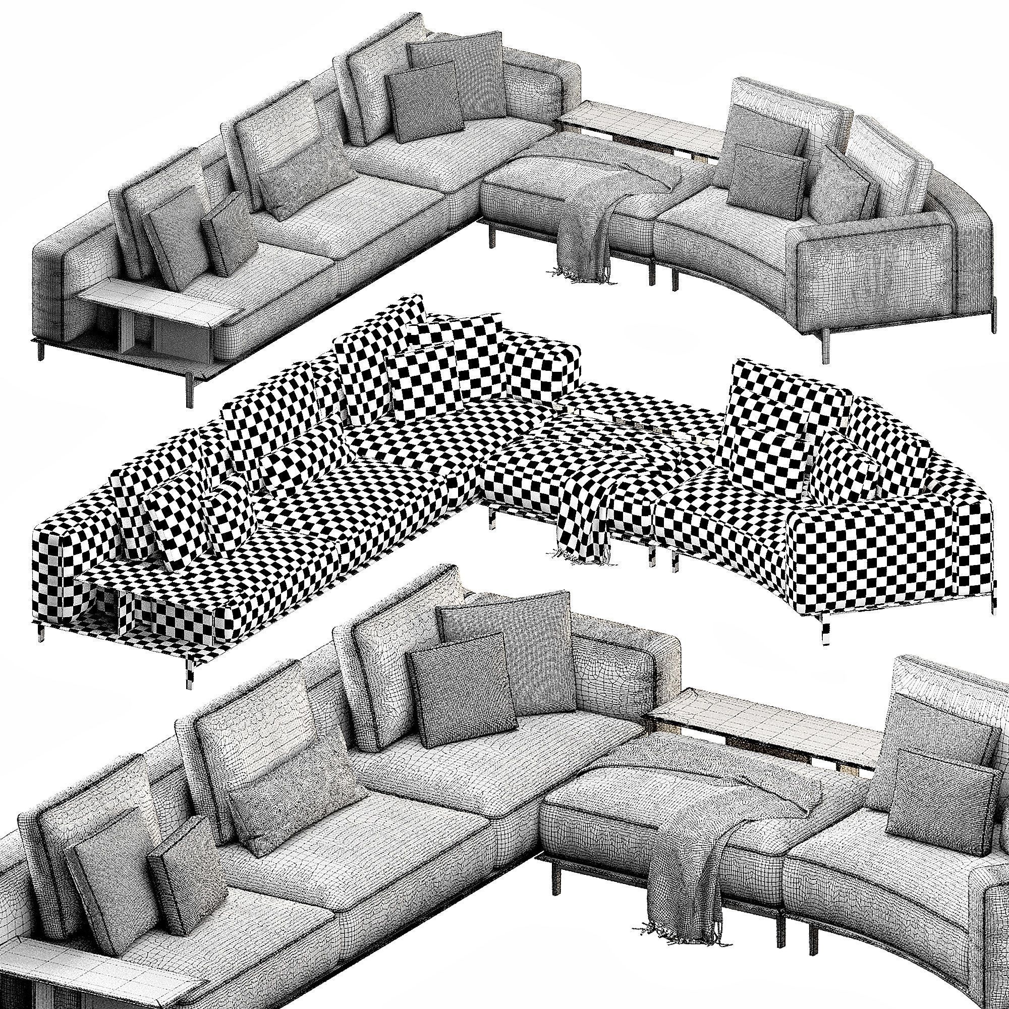 Brera Sofaset 3D model_5