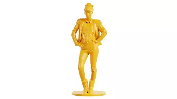 Woman Wearing Leather Pants Shirt and Jacket Posing