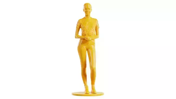 Woman Wearing Casual Outfit Folding Hands 3D print model