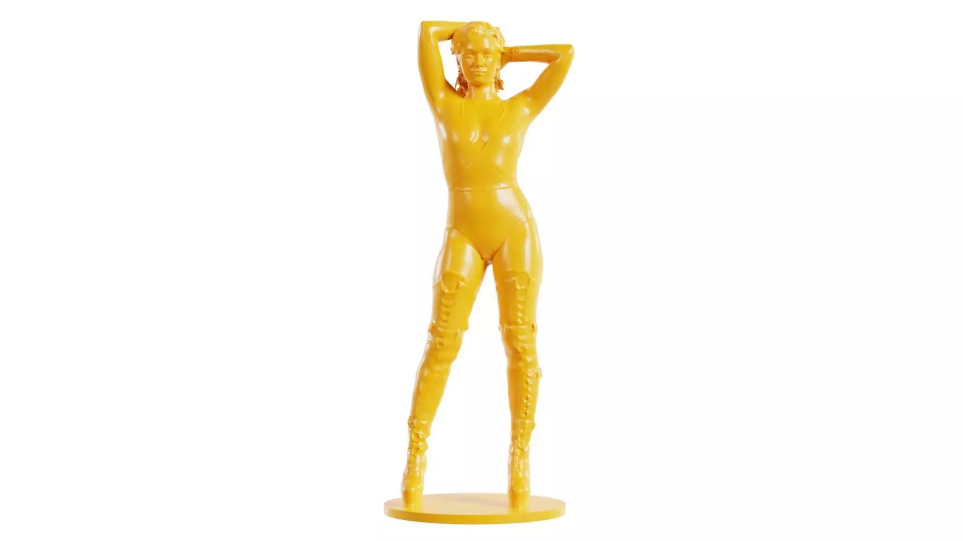 Woman in Bodysuit and Thigh High Boots 3D print model