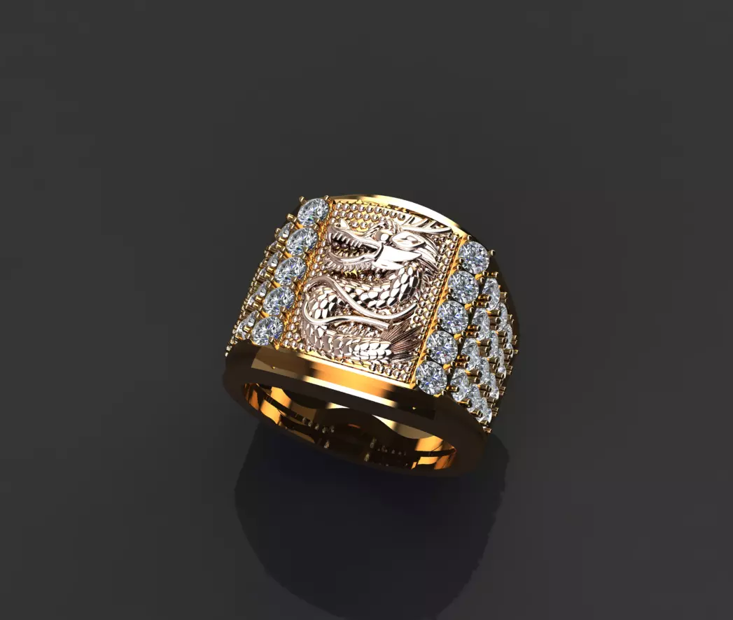 Dragon Diamond Ring New Design 3D print model