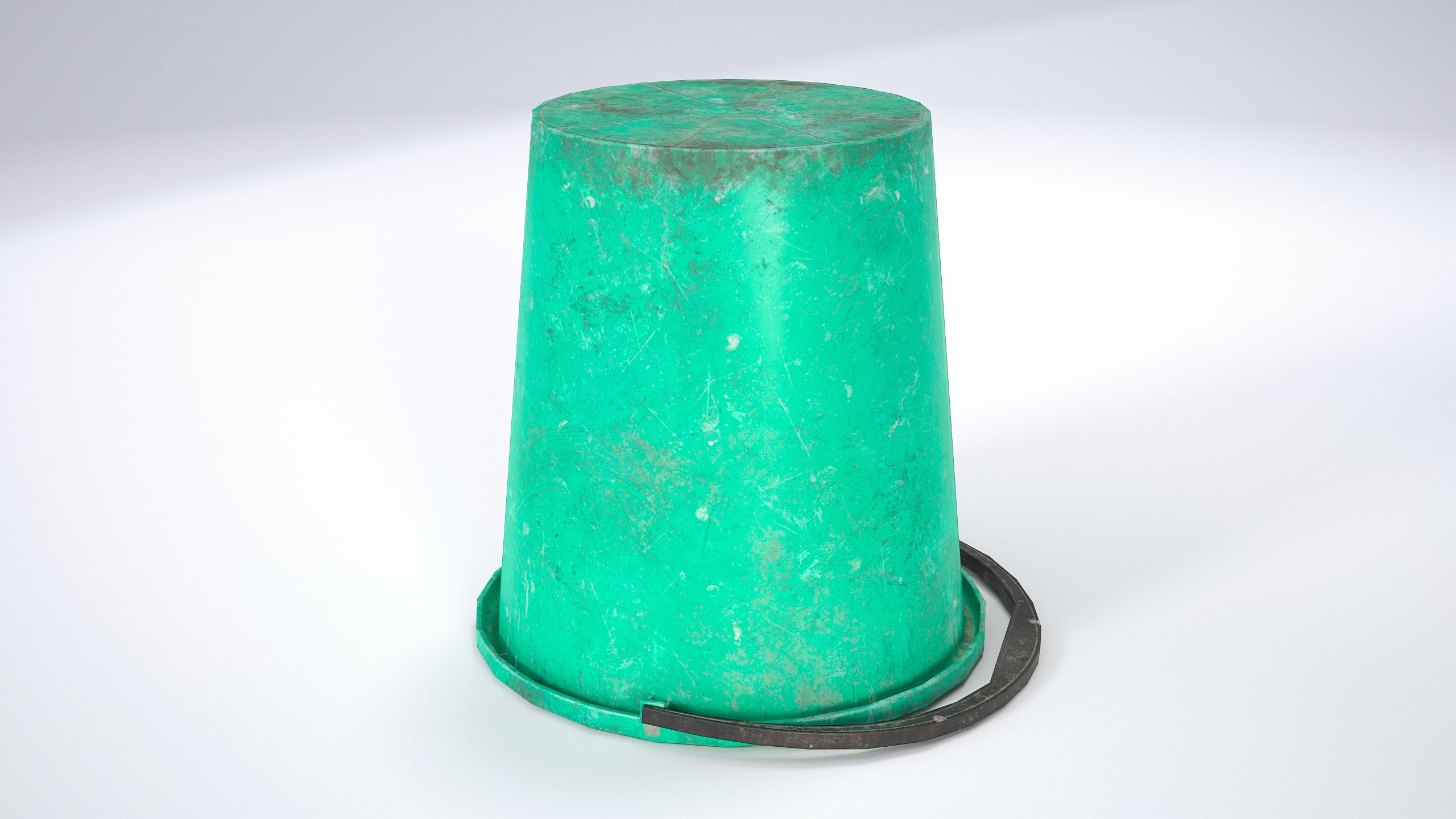 10L Plastic Bucket Low-poly 3D model_5